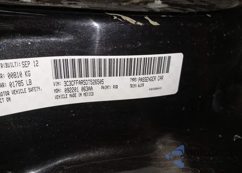 2013 Fiat 500 Pop from USA, damaged, VIN 3C3CFFAR5DT526505